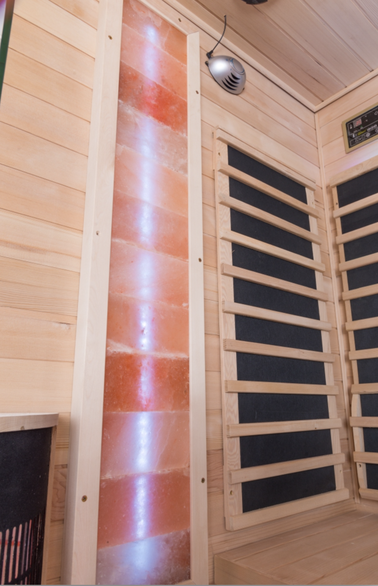 Solná stěna na boční stěně – možnost větší plochy