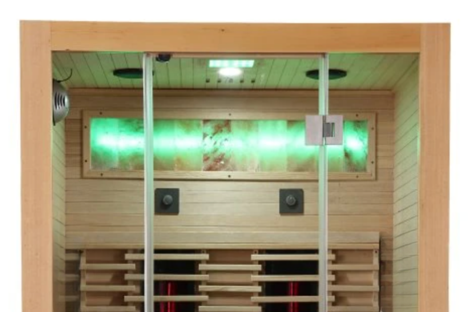 Zapuštěná solná stěna v konstrukci sauny